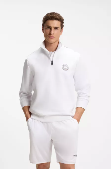 Cotton-blend sweatshirt with tennis artwork