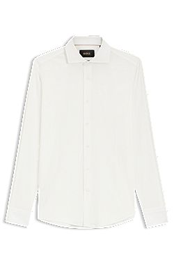 Slim-fit shirt in an Italian-made cotton blend