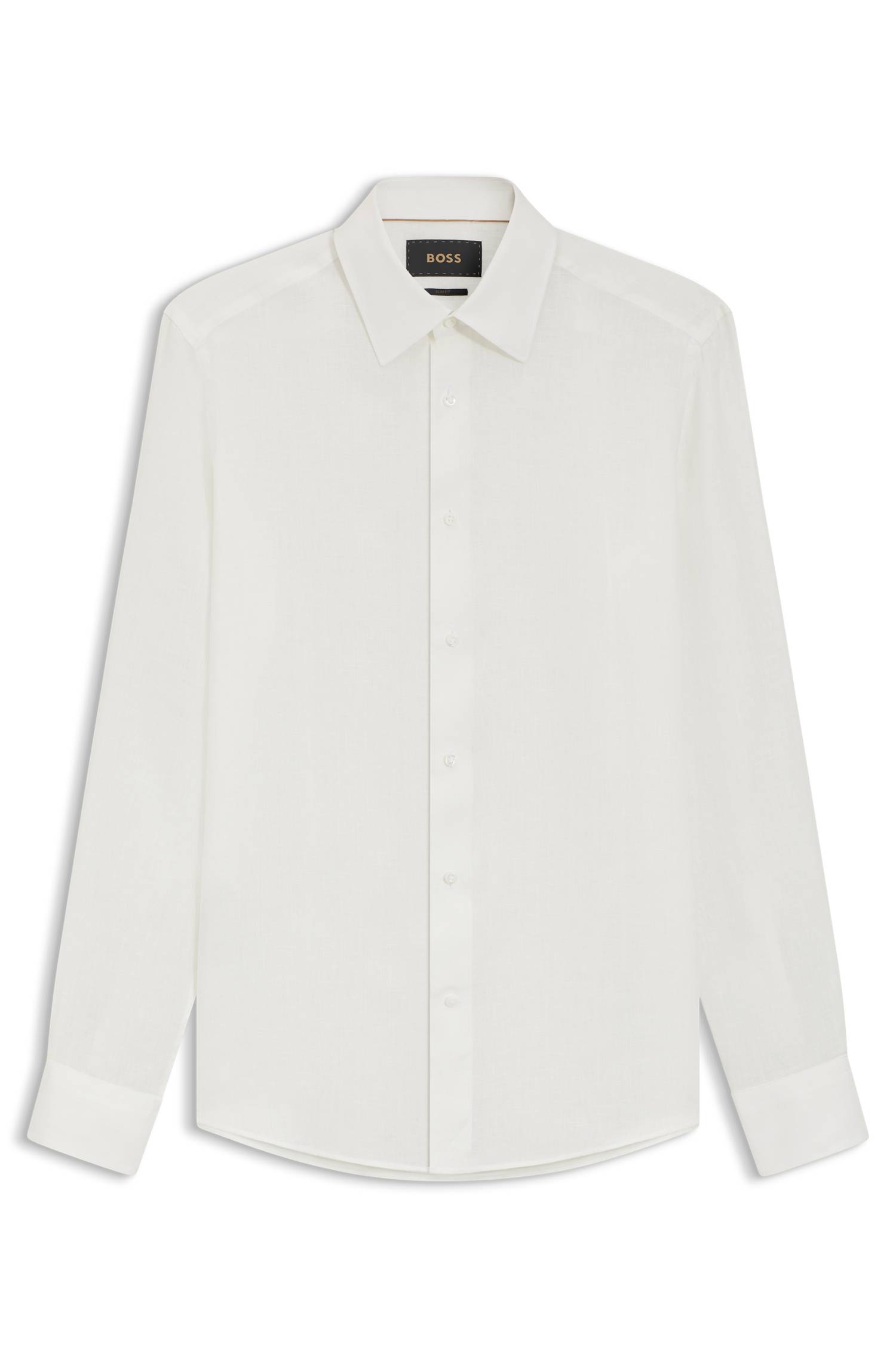 Boss Slim-fit shirt in Italian-made linen skjortor & blusar herr – bild 4