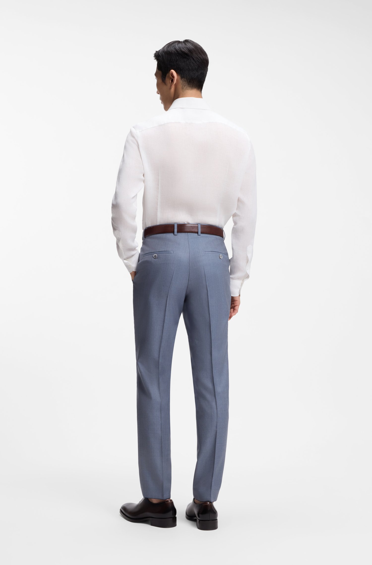 Boss Slim-fit shirt in Italian-made linen skjortor & blusar herr – bild 3