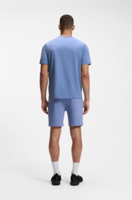 Stretch-cotton T-shirt with tennis artwork, Blue