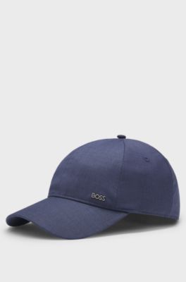 Performance cap in air wool with metallic logo lettering, Blue