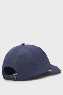 Performance cap in air wool with metallic logo lettering, Blue