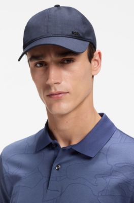 Performance cap in air wool with metallic logo lettering, Blue