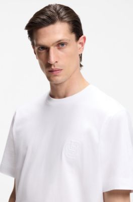 Laid-back cotton T-shirt with a relaxed fit, White