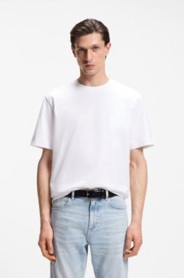 Laid-back cotton T-shirt with a relaxed fit, White