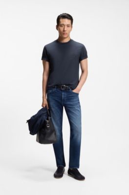Laid-back cotton T-shirt with a relaxed fit, Dark Blue