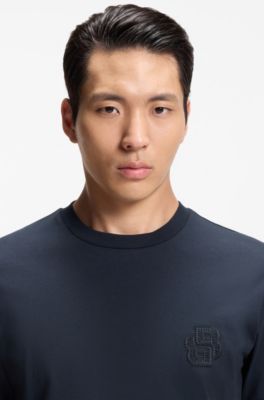 Laid-back cotton T-shirt with a relaxed fit, Dark Blue