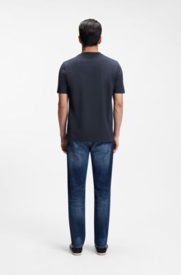 Laid-back cotton T-shirt with a relaxed fit, Dark Blue