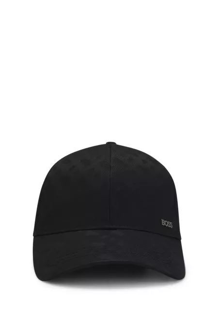 Cotton-twill cap with monogram pattern