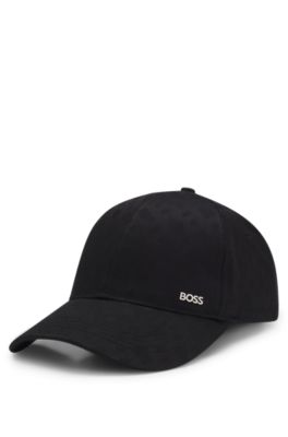 Cotton-twill cap with monogram pattern, Black