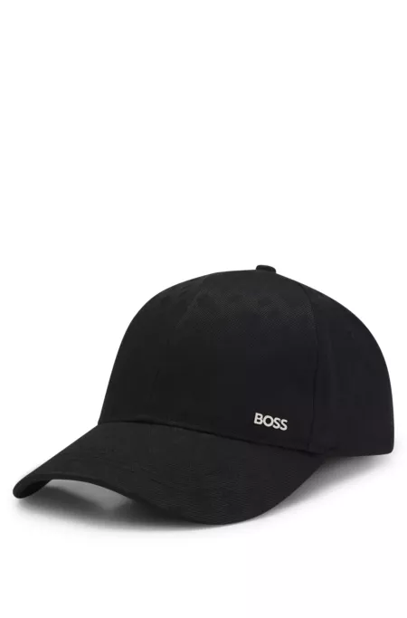 Cotton-twill cap with monogram pattern