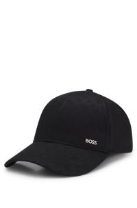 Cotton-twill cap with monogram pattern, Black
