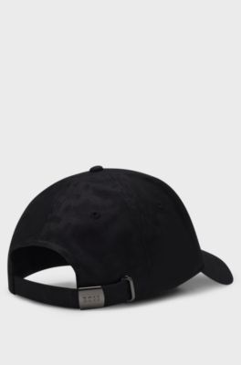 Cotton-twill cap with monogram pattern, Black