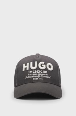 Cappellino in twill di cotone con logo ricamato in 3D, Nero