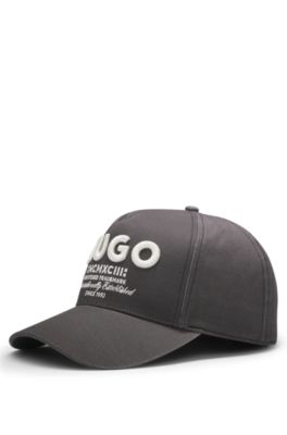 Cotton-twill cap with 3D embroidered logo, Black