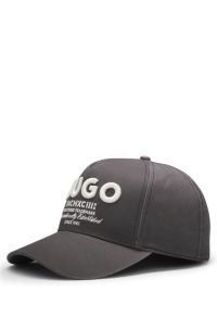 Cotton-twill cap with 3D embroidered logo, Black