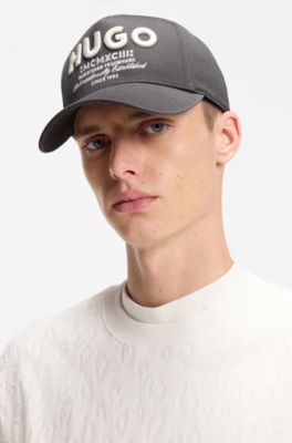Cappellino in twill di cotone con logo ricamato in 3D, Nero