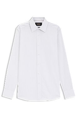 Slim-fit shirt in striped Italian-made cotton