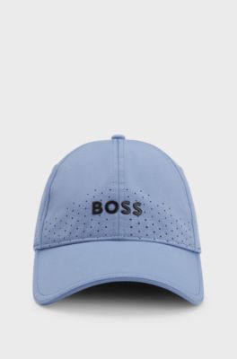 Cappellino traforato con logo lucido, Celeste