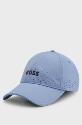 Cappellino traforato con logo lucido, Celeste