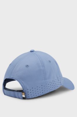 Cappellino traforato con logo lucido, Celeste