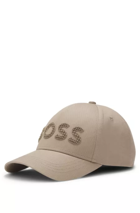 Gorra de sarga de algodón con logo estructurado