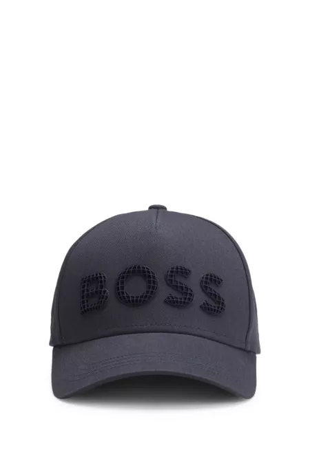 Cotton-twill cap with structured logo