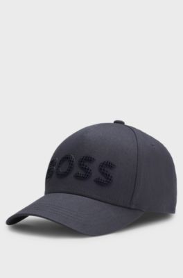 Casquette en twill de coton avec logo structur&eacute;, Bleu fonc&eacute;