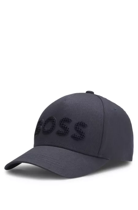 Cotton-twill cap with structured logo