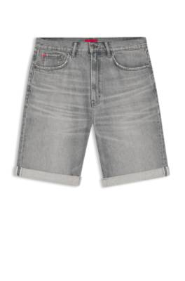 Hugo Relaxed-tapered-fit shorts in stonewashed grey denim herr – bild 4