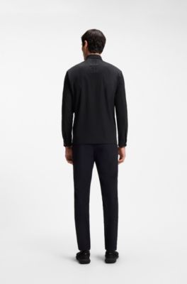 Porsche x BOSS water-repellent relaxed-fit overshirt with logo, Black