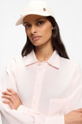 Boucl&eacute; cap with Double B monogram detail, Natural