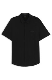 Porsche x BOSS regular-fit shirt in cotton jacquard, Black