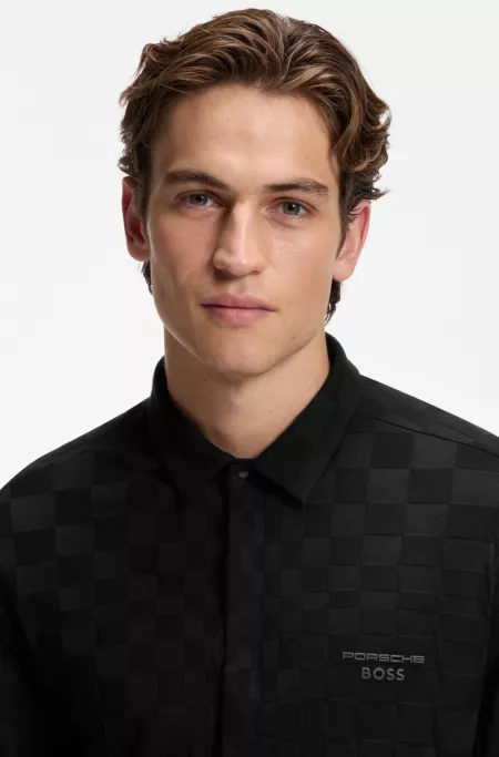 Chemise Regular en coton jacquard Porsche x BOSS