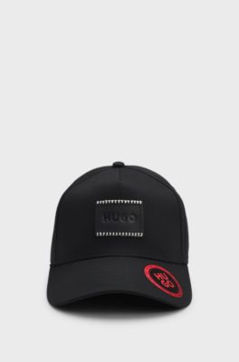 Cotton-twill cap with logo patch, Black