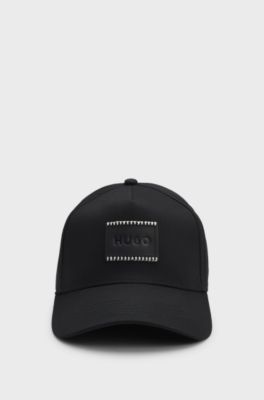 Cotton-twill cap with logo patch, Black