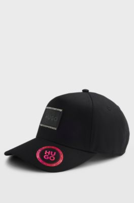 Cotton-twill cap with logo patch, Black