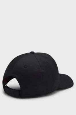 Cotton-twill cap with logo patch, Black