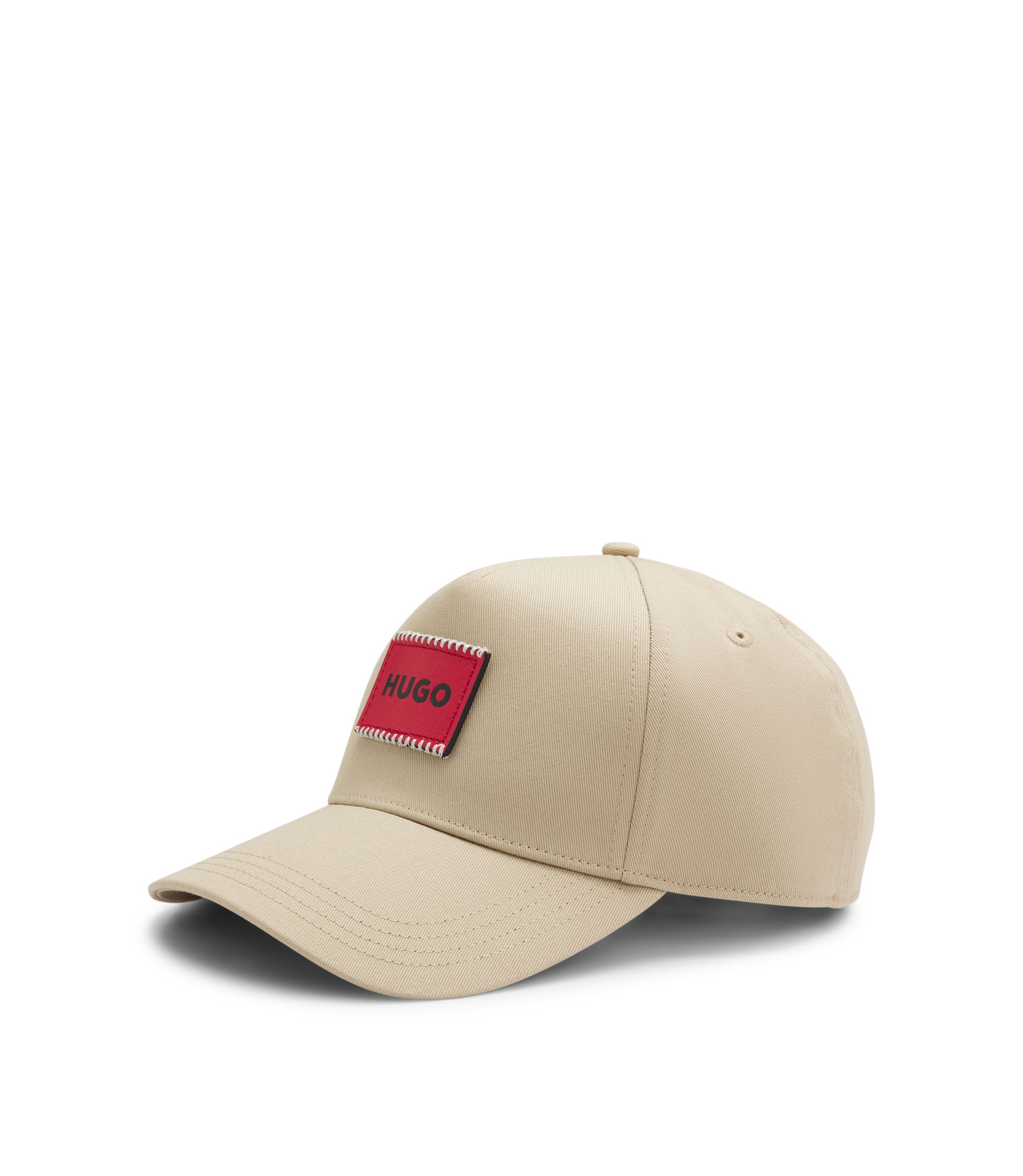 HUGO - Cotton-twill cap with logo patch - Beige