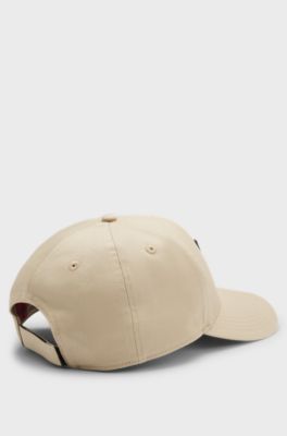 Cotton-twill cap with logo patch, Beige