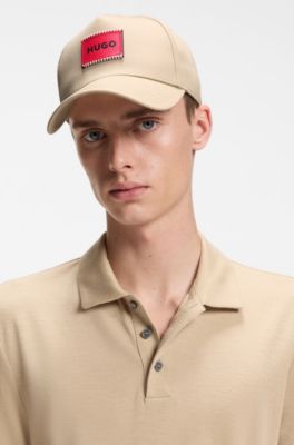 Cotton-twill cap with logo patch, Beige