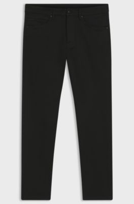 Porsche x BOSS tapered-fit broek van stretchdenim, Zwart