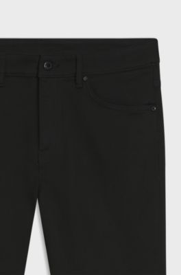 Porsche x BOSS tapered-fit broek van stretchdenim, Zwart