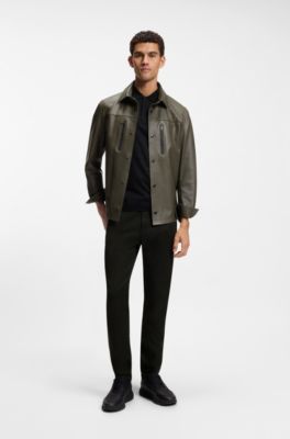 Porsche x BOSS tapered fit-byxor i stretchdenim, Svart