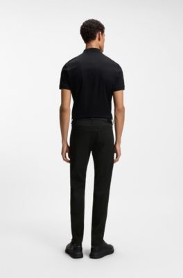 Porsche x BOSS tapered-fit trousers in stretch denim, Black