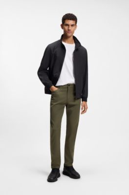 Porsche x BOSS tapered-fit trousers in stretch denim, Olive