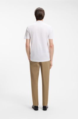 Cotton-jersey T-shirt with stripe artwork, White