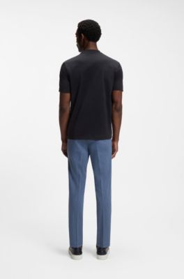 Cotton-jersey T-shirt with stripe artwork, Dark Blue