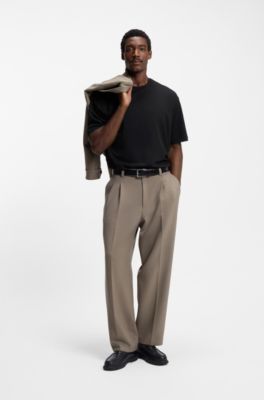 Relaxed-fit cotton-blend T-shirt , Black